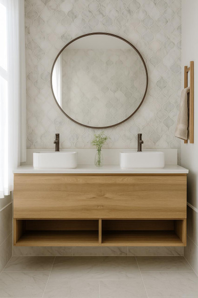 Delsa - Oak Vanity Wall Hung & Double Bowl Top Options 1500mm Delsa - Oak Vanity Wall Hung & Double Bowl Top Options 1500mm