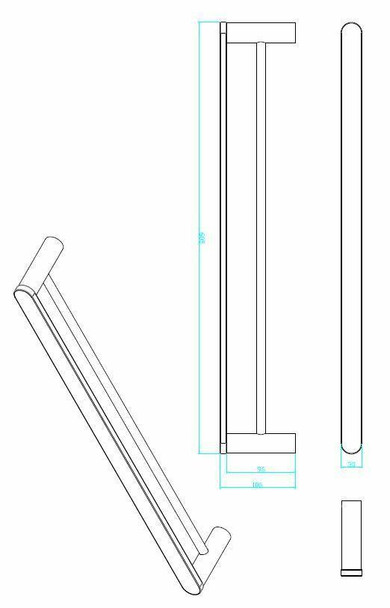 Saturn - Brushed Nickel Double Towel Rail 800mm 