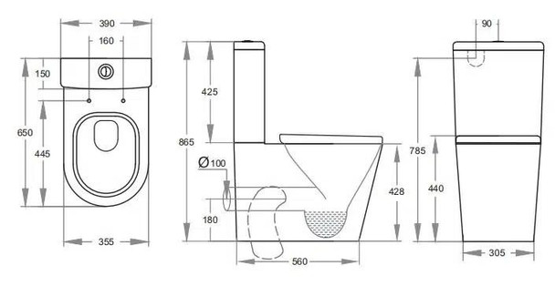 Roma - Rimless Back to Wall toilet 