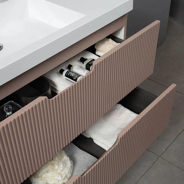 IDA - Vanity Cabinet Wall Hung 900mm Soft Pink Including Top 