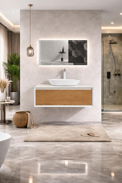 Bella - Oak Vanity Cabinet Wall Hung 900mm (Vanity ONLY) 