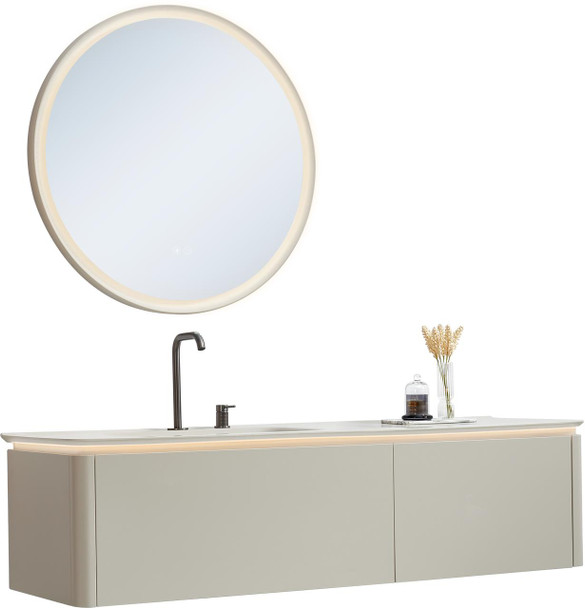 Bliss - Cream Vanity Wall Hung with Offset Single Basin 1600mm 