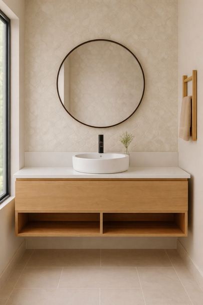 Delsa - Oak Vanity Cabinet Wall Hung  & Top Options Available 1200mm 