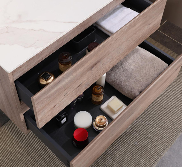 Fern - Oak Vanity Cabinet & Top Wall Hung 800mm 