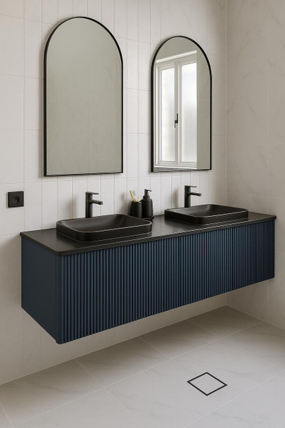 Juniper - Dark Blue Vanity Cabinet Wall Hung With Top & Basin 1200mm