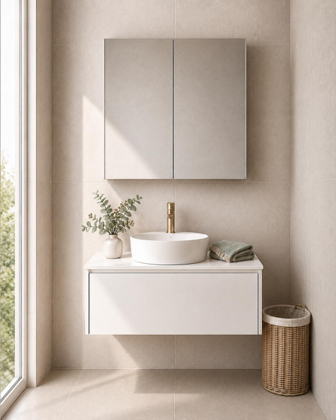 Maltese - Matte White Satin Vanity Wall Hung Cabinet 750mm (Vanity Only) 