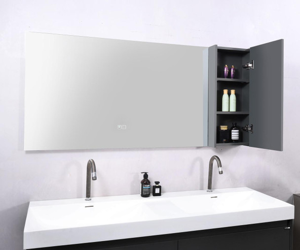 Mia -  Double Bowl Black Vanity Wall Hung & Top 1500mm