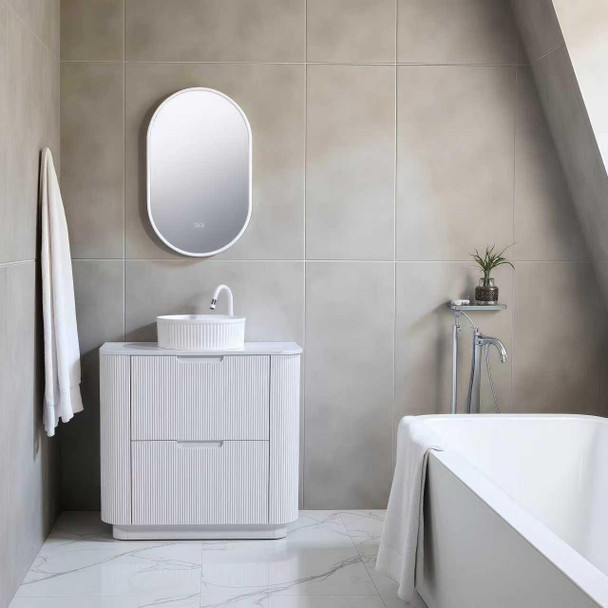 Roma - Fluted Floor Mount Vanity & Top Options Available 750mm 