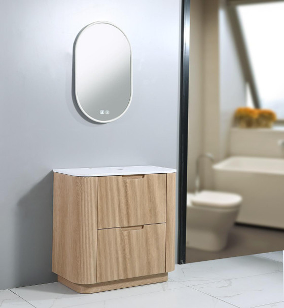 Roma - Fluted Floor Mount Vanity with Top Options Available 900mm  