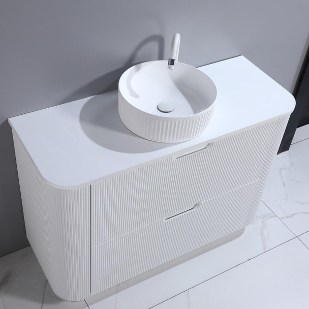 Roma - Fluted Floor Mount Vanity & Top Options Available 1200mm 