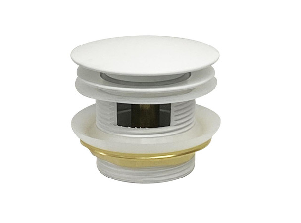 Matte White Pop Up Bath Waste with Overflow - 40mm 