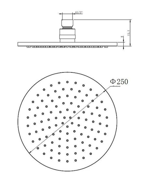 Sebastian Brass - Chrome Shower Rose 