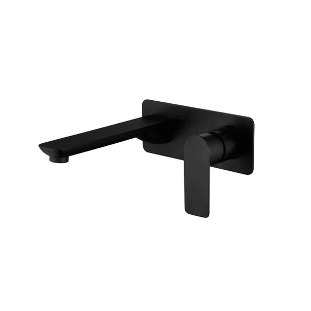  Rhino - Matte Black Wall Bath/Basin Mixer With Spout