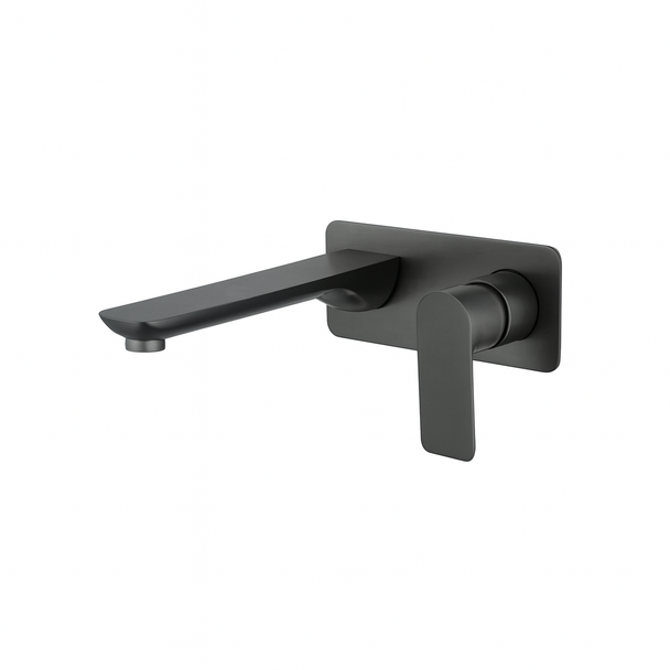 Rhino - Gun Metal Wall Bath/Basin Mixer With Spout