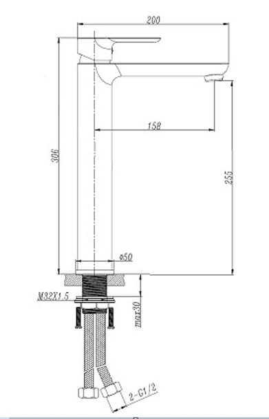 Rhino - Brushed Gold Extended Basin Mixer
