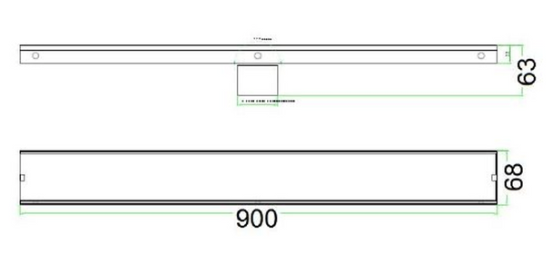 Sebastian Tile Insert Shower Channel Matte Black - 900mm
