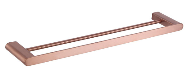 Bravo - Copper Finish Double Towel Rail 600mm 