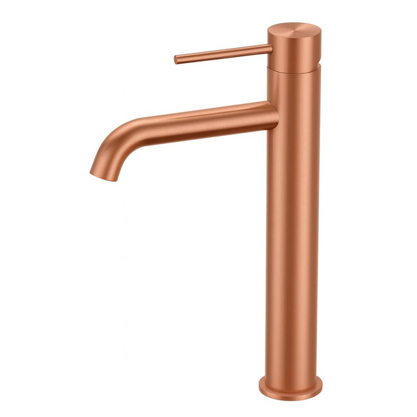 Groove - Copper Finish Stainless Steel Extended Basin Mixer 