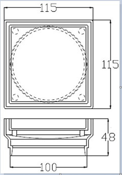 Verve Tile Insert Waste 100 x 100mm  - Chrome