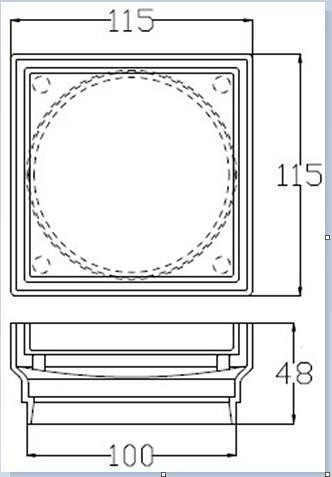 Verve Tile Insert Waste 100 x 100mm  - Chrome 
