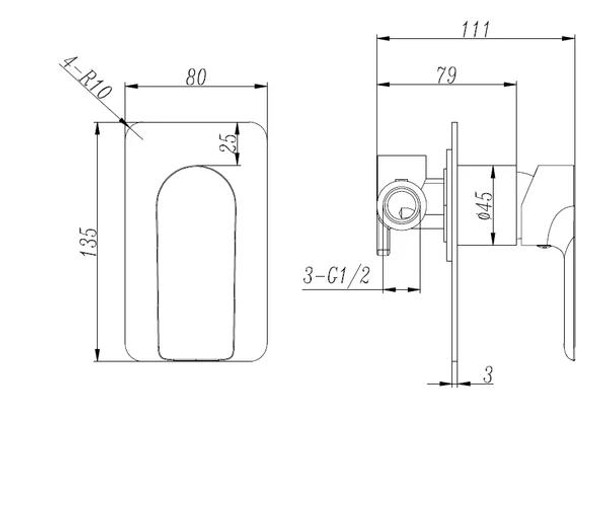 Rhino Chrome - Bath/Shower Mixer 