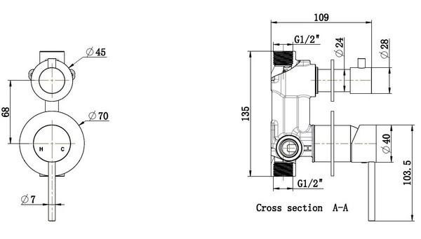 Sebastian - Gun Metal Bath/Shower Mixer With Diverter 