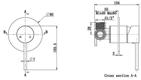 Sebastian Brushed Nickel - Bath/Shower Mixer 