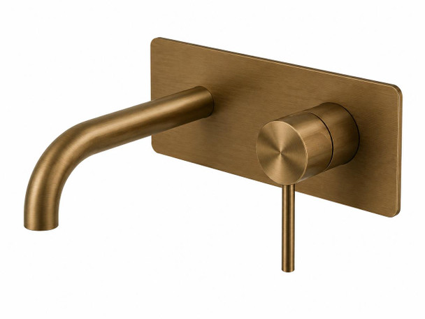 Sebastian - Copper Finish Wall Bath/Basin Mixer With Spout 