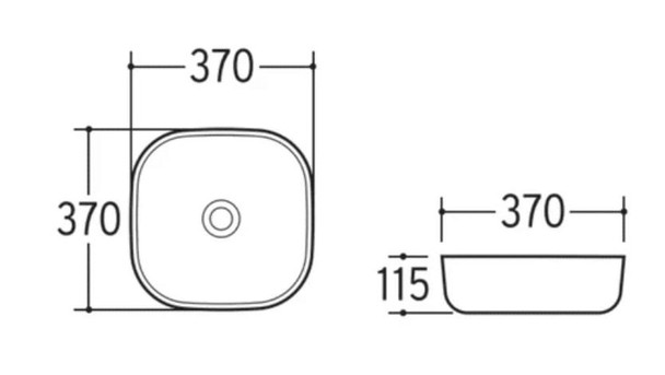 PARA 1 - Gloss White Round Above Counter Basin 370x370mm