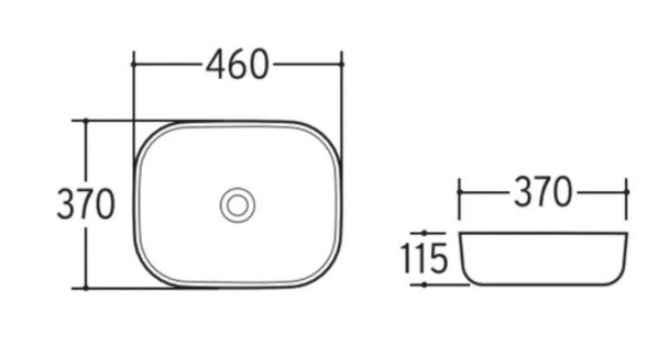 PARA 2 - Gloss White Round Above Counter Basin 460x370mm 