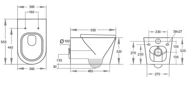 Sebastian - Wall Hung Toilet Pan 