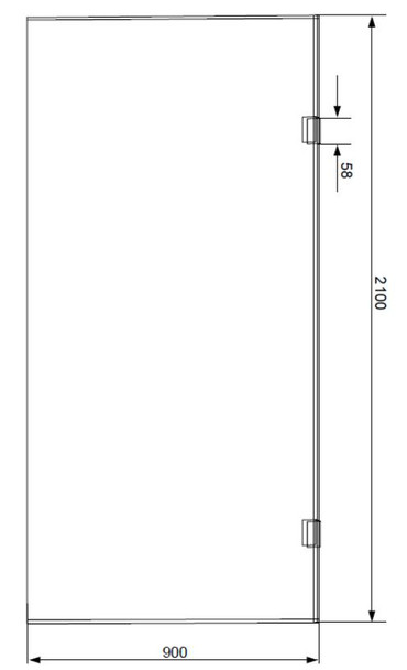Verve Right Angle Shower Screen 900mm 