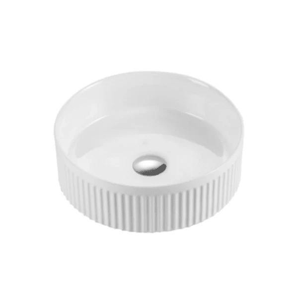 Beyond 2 - Gloss White Fluted Above Counter Basin 