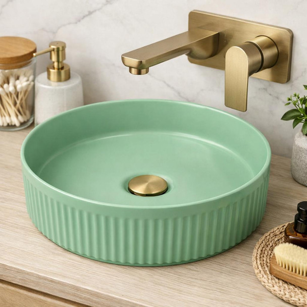 Beyond 1 - Morning Green Fluted Above Counter Basin 
