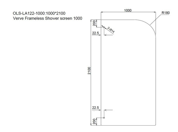 Verve - Curve Shower Screen 1000mm 