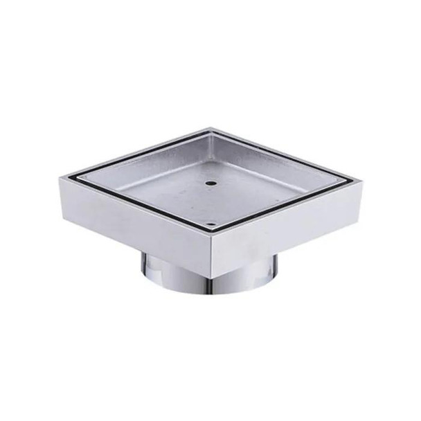 Verve - Chrome Tile Insert Drain 75mm 