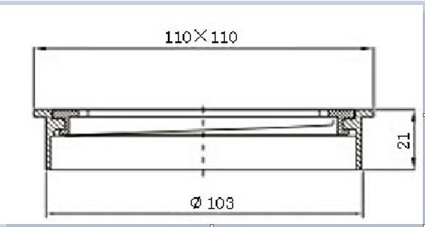 Verve - Matte Black Square Floor Waste Grate 100mm Outlet 