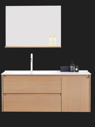 Groove - Oak Vanity Wall Hung With Single Bowl Top 1200 mm 