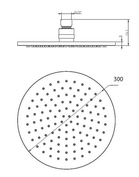 Sebastian - Matte Black Shower Rose 300mm 