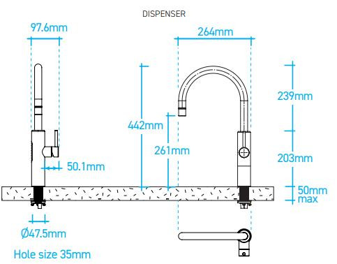 Billi - B-5000 Sparkling with Gooseneck Multifunction Mixer Tap in Matte White 