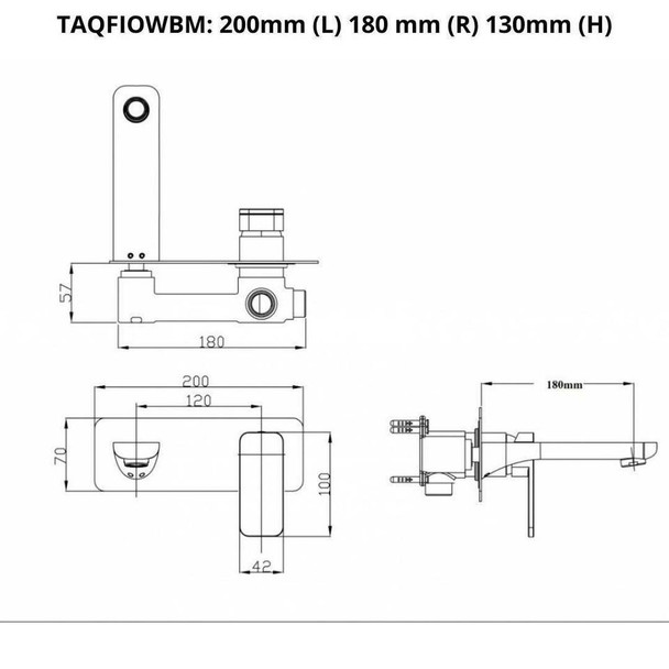 Fiona - Copper Wall Bath Mixer with Spout 