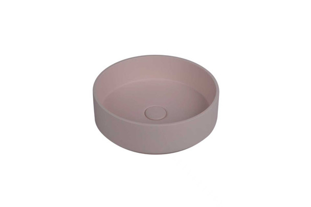 Hydrangea - Round Peach Concrete Basin 365mm with custom plug/waste 