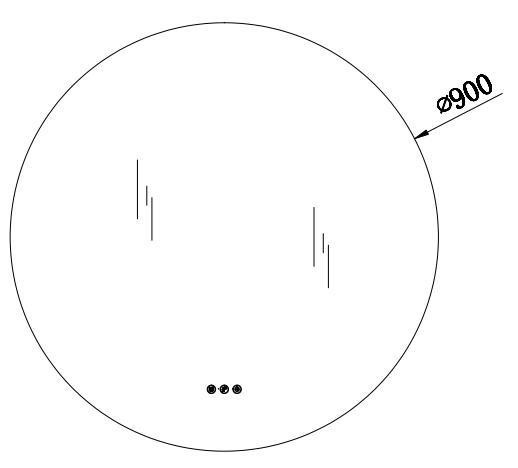 LED Round Sensor Mirror 900mm 