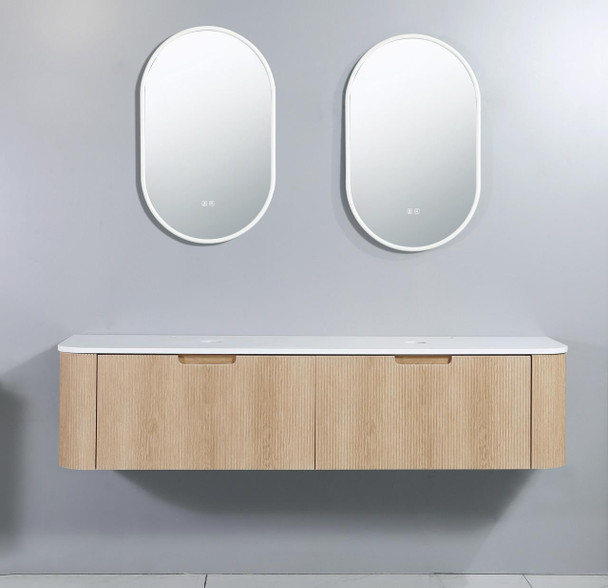 Roma Double Bowl - Fluted Vanity & Stone Top Wall Hung 1800mm 