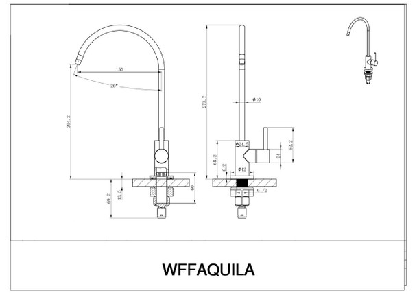 Aquila Water Filter Faucet Brushed Nickel 
