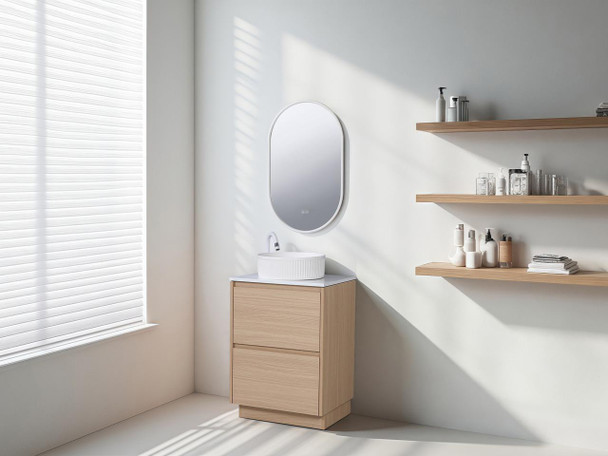 Willow - Oak Vanity Cabinet Floor Mount With Top Options Available 600mm 