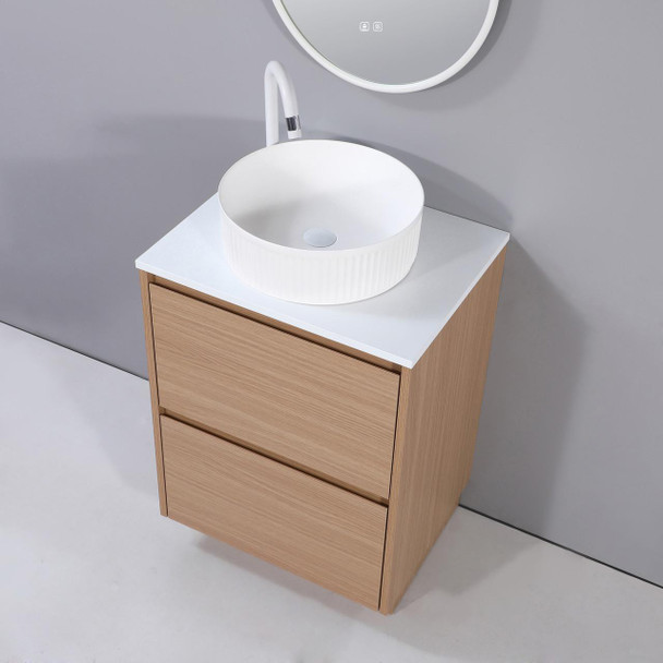 Willow - Oak Vanity Cabinet Floor Mount With Top Options Available 600mm 