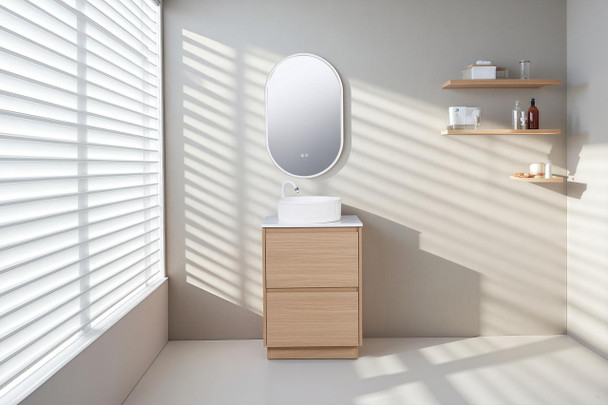 Willow - Oak Vanity Cabinet Floor Mount With Top Options Available 600mm 