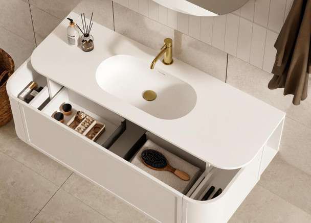 Chelsea White Wall Hung Vanity 1200mm 