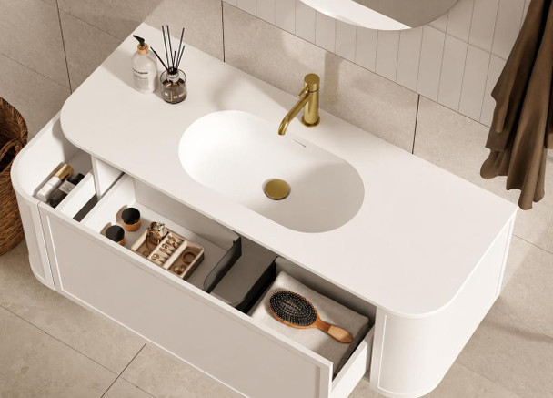 Chelsea White Wall Hung Vanity 1200mm 